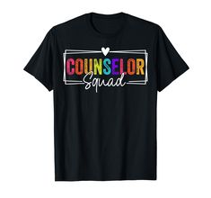 PRICES MAY VARY. Counselor Squad Team First Day Of School Counselor For Men,Women Lightweight, Classic fit, Double-needle sleeve and bottom hem Back To School Funny, Gifts For Students, School Supplies For Teachers, Student Teacher Gifts, Teacher Back To School, Female Teacher, Teacher Mom, Great Teacher Gifts, School Counselor