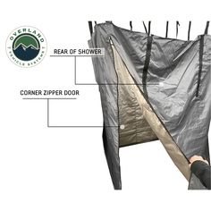 an image of a tent with instructions on how to put it in the back pocket