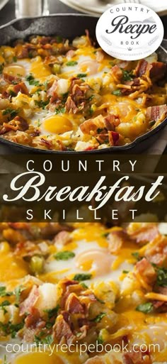 the country breakfast skillet is ready to be eaten