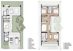 two floor plans for a small house with lots of room and living areas in it