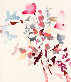 a painting of flowers on a white background