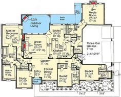 this is the floor plan for these luxury house plans and home designs, which include two master suites