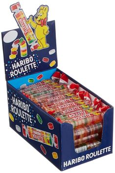 an open box of harbo rouleette gummies on a white background