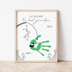 Grandpa Handprint Art | Fish Handprint Art | Ollie  Hank Fishing Footprint Craft, Handprints For Grandparents, Free Printable Handprint Art, Handprint Gifts For Parents, Handprint Grandparent Gift, Grandpa Crafts For Kids, Grandpa Birthday Gifts From Toddler, Homemade Gifts For Grandpa, Hand Print Painting Ideas