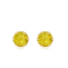 Product Details Enhance your Beauty with these Solitaire Floral Stud Earrings embellished with Round Shape Yellow Sapphire set as Solitaire and round shape Diamond is set in Lotus Basket Setting. This Flower Stud Earring is Composed of Solid Gold. Product Information SKU SHP-EARRINGS062197087 Length 5.5 mm Width 5.5 mm Height 4 mm Weight 1.06 gm (Approximate) YELLOW SAPPHIRE INFORMATION No.of Stones 2 Pieces Total Weight 1.20 Carat (Approximate) Dimension(approx) Round-5X5 mm-2 Pcs Color Yellow Elegant Yellow Birthstone Earrings, Gold Jewelry With Round Cut Gemstone Accents, Yellow Round Earrings With Prong Setting, Gold Earrings With Round Stone For Formal Occasions, Gold Earrings With Gemstone Accents In Cubic Zirconia, Gold Earrings With Gemstone Accents And Cubic Zirconia, Gold Party Earrings With Birthstone, Gold Fine Jewelry Earrings With Round Stone, Gold Earrings With Gemstone Accents