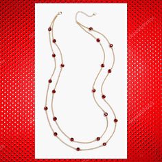 Details Complete Your Outfit With A Delicate Pop Of Holiday Color. Deep Garnet-Hued Stones Adorn This Gold Metal Necklace For A Light-Yet-Festive Look. 29" Long Lobster Clasp With 3" Extender Imported Chunky Choker Necklace, Floral Statement Necklace, Chunky Choker, Pearl Strands Necklace, Double Layer Necklace, Rhinestone Statement Necklace, Long Silver Necklace, Statement Choker Necklace, Star Pendant Necklace