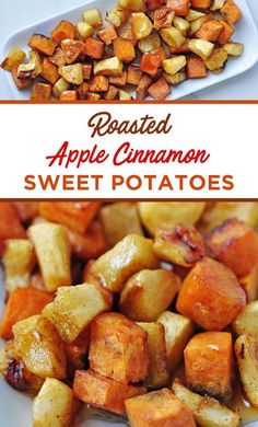 roasted apple cinnamon sweet potatoes are the perfect side dish for any holiday dinner or appetizer