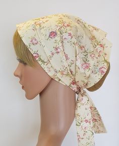 Floral cotton headscarf for women, self tie hair covering, religious women head wear, hair bandanna.  The dimensions of this self tie cotton hair bandanna : the middle part - 50 x 24 cm, the ties - 25 x 4 cm each. Please note : I make these head wear to order, I need 2-5 days for processing, depending on the number of orders at the particular moment. I made this Stylish Headscarf from lightweight cotton fabric . This headband is not pre tied. This is self tie headband. Hand wash or delicate wash Cotton Head Scarf, Hair Covering, Cotton Hair, Tie Hair, Head Wear, Tie Headband, Hair Cover, Fancy Hats, Messy Hair