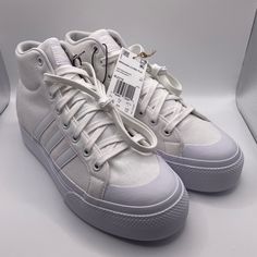 Nwt. Never Worn. Comes In Box. Memory Foam Insoles. Super Cute And Comfy! These Run Slightly Large. If You’re A Size 8.5 These Will Fit Perfectly. Bought On Poshmark A Few Weeks Ago But Had To Purchase A Size 7.5 Instead. Adidas High-top Platform Sneakers, Adidas High-top Platform Sneakers With Logo, White Adidas Platform Sneakers Lace-up, White Adidas High-top Platform Sneakers, White Adidas Lace-up Platform Sneakers, White Lace-up Platform Sneakers With Adidas Logo, Adidas White Platform Sneakers With Vulcanized Sole, Adidas Casual High-top Platform Sneakers, Adidas High-top Sneakers For Spring