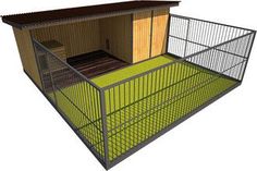 a 3d rendering of a dog kennel