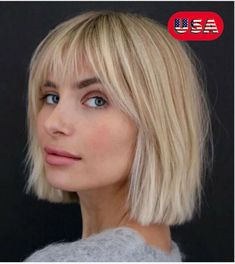 Natural Blond Wigs Short Straight Ash Blonde Bob Wig With Bangs for Women Daily Womens Short Bob Hairstyles, Bob Lung, Bob With Fringe, Κούρεμα Bob, Choppy Bob Haircuts, Polished Hair, Bob Hairstyles With Bangs, Bob Haircut With Bangs, Bob With Bangs