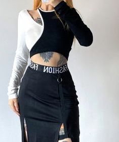 2023 Graduation Party, Patchwork Tee, Patchwork Crop Top, Black T Shirts, Streetwear Tshirt, Collar Top, Streetwear Women, Black Crop, Black Crop Tops