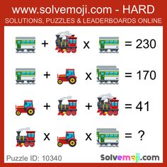 a red and green train is shown with the addition puzzles for children to solve