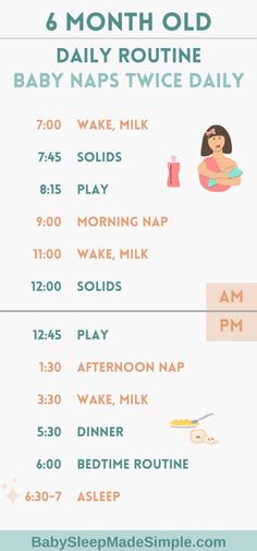 the baby nap schedule is shown in this image