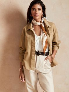 Twill Pocket Shirt | Banana Republic Factory Casual Button-up Blouse With Pockets, Khaki Shirt With Patch Pockets For Work, Brown Workwear Tops With Patch Pockets, Beige Button-up Shirt For Work, Brown Tops With Patch Pockets For Work, Camp Collar Shirt With Pockets For Daywear, Collared Tops With Patch Pockets, Collared Tops With Patch Pockets For Daywear, Khaki Workwear Top With Buttoned Pockets