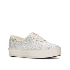 Keds-Glitter Platform Sneaker - Women's Notch up your casual style with the Glitter platform sneaker from Keds. Shimmery upper with a classic lace-up closure and a textured platform uplift the feminine flair of this low-top sneaker set on a durable rubber sole. The soft lining offers all-day comfort. Trending Sneakers, Platform Sneaker, Athletic Sneakers, Kids Bags, Keds, Low Top, Top Sneakers, Bags Women, Casual Style