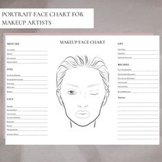 Elevate your makeup artistry with this high-quality Makeup Face Chart Template. Use this Face Chart Template during your bridal consultation,  or during a makeup lesson with your clients. Ready for printing right away. Makeup Template Face, Face Chart Template, Face Chart Makeup, Makeup Artist Resume, Makeup Marketing, Mua Kit, Makeup Consultation, Bridal Trial, Face Charts