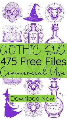 the book cover for gothic svc 475 free files, with an image of witches and