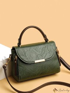 Bird in Bag - Leather Body Bag, Versatile and Fashionable, Classic Design, Simple and Practical, Suitable for All Occasions. Trendy Green Faux Leather Bag, Green Faux Leather Shoulder Bag With Detachable Strap, Leather Satchel Bag With Single Handle, Green Faux Leather Crossbody Satchel, Leather Crossbody Bag With Single Handle, Green Faux Leather Satchel Shoulder Bag, Green Faux Leather Crossbody Bag, Chic Green Faux Leather Bag, Green Faux Leather Tote Bag