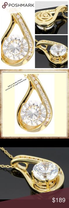 💍Bella Luce/Dillenium Cut/4.97ctw/Eterno/Pendant 💍NIB/Bella Luce/Dillenium Cut/4.97ctw/Round Eterno/18k Yellow Gld over SS Pendant w Chain/Pendant is Approx 13/16"Lx1/2"W & 2mm Bail w 18" Cable Chain/Spring Ring Close/Diamond Equivalent Weight Is 2.94ctw/AAA CZ's/Dillenium-a well-designed new diamond cut w 100 facets/& original appearance(terms of external symmetry) Dillenium's angles allows u 2 distinguish more colors of the spectrum/ compared 2 a standard round cut diamond/Bella Luce designed 4 every Gal/wear to coffee or a formal occasion! Tory's Timeless Treasures Jewelry Necklaces Gold Formal Necklace With Center Stone, Formal Gold Necklace With Center Stone, Elegant Yellow Gold Necklace With Center Stone, Gold Necklace With Round Center Stone, Gold Necklace With Center Stone In Fine Jewelry Style, Gold Necklace With Center Stone Fine Jewelry, Gold Round Necklace With Center Stone, Fine Gold Necklace With Center Stone, Elegant Gold Necklace With Center Stone