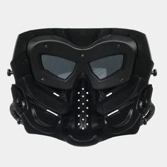 a black mask with goggles attached to it