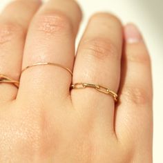 1976 Ring | Recycled Solid 14k Yellow Gold | Catbird Jewelry Everyday Gold Midi Rings Made Of Recycled Gold, Modern Gold Chain Ring With Oval Link, Gold Link Chain Ring In Minimalist Style, Gold Minimalist Link Ring, Gold Stackable Rings With Adjustable Chain, Tarnish Resistant Recycled Gold Midi Rings, Everyday Yellow Gold Adjustable Chain Ring, Everyday Adjustable Yellow Gold Chain Ring, Modern 14k Gold Tarnish-resistant Chain Ring