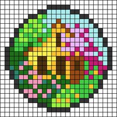 a cross stitch pattern that looks like a flower in the middle of a circular frame