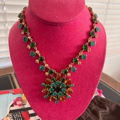 I Used To Work For Kate Spade, And I’m Finally Selling My Never Worn Statement Necklaces. This Beautiful Statement Piece Is Green, Aqua, And Gold. It Has An Adjustable Strap, So You Can Find The Link That Is Best For You, It Has Never Been Worn, And I Have The Original Duster Bag To Keep It Safe When Not In Use. Luxury Green Necklaces With Colorful Beads, Green Large Bead Costume Jewelry Necklace, Luxury Green Statement Beaded Necklace, Elegant Multicolor Kate Spade Jewelry, Luxury Green Multi-strand Beaded Necklaces, Kate Spade Jewelry, Statement Pieces, Womens Jewelry Necklace, Blue Green