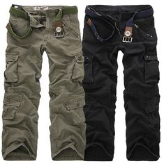 Fashion Men's Zipper And Multi Pocket Cargo Pants (No Belt) Outdoor Khaki Cotton Cargo Jeans, Cotton Cargo Jeans With Multiple Pockets For Outdoor Activities, Cotton Cargo Jeans For Outdoor, Cotton Combat Cargo Pants Full Length, Combat Style Cotton Cargo Pants, Combat Style Cotton Cargo Pants With Multiple Pockets, Cotton Combat Cargo Pants, Combat Style Full-length Cotton Cargo Pants, Cotton Combat Cargo Pants For Outdoor