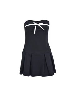 LIZAKOSHT - Stylish Impression Strapless Ruffled Skater Dress Black Summer Mini Dress With Playful Style, Black Coquette Mini Dress For Summer, Black Sleeveless Flirty Mini Dress, Black Strapless Coquette Dress, Black Sleeveless Coquette Mini Dress, Black Bandeau Mini Dress For Spring, Trending Now, Skater Dress, Cute Dresses