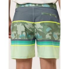 These camouflage-printed beach shorts are perfect for adding a popular color to your summer wardrobe. With their versatile design, they're perfect for being paired with a variety of swim tops or other short-sleeve tee. Made of lightweight materials, they're both durable and comfortable for all-day wear. Perfect for use at the beach or by the pool, these shorts are suitable for any water-based activity. Khaki Beach Shorts For Summer, Green Swim Trunks With Built-in Shorts For Summer, Khaki Shorts For Summer Vacation, Khaki Beach Shorts, Hawaiian Surfing Bottoms For Summer, Green Swimming Shorts For Vacation, Green Swim Shorts For Vacation, Beachy Surfing Shorts For Summer, Beachy Shorts For Surfing In Summer