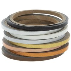 several different colored rubber bands stacked on top of each other