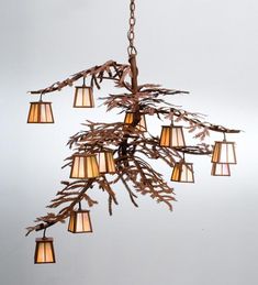 Meyda Tiffany - 205623 - 12 Light Chandelier - Pine Branch - Rust Home Chandeliers, Tree Chandelier, Nature Inspired Lighting, Chandelier Ideas, Chandelier Picture, Branch Art, Branch Chandelier, Small Lanterns, Lantern Chandelier