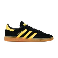 Black Sneakers For Light Sports With Gum Sole, Black Sneakers With Gum Sole For Light Sports, Adidas Handball Spezial, Yellow Adidas, Adidas Handball, Adidas Spezial, Black And Yellow, Yellow Black, Black N Yellow