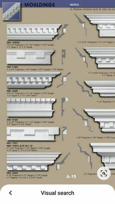 an image of architectural details for moldings and trimmings, including the top part of