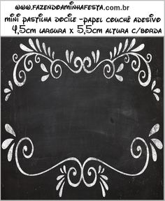 a chalkboard with an ornate design on it