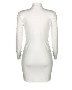 Beading Embellished Long Sleeve Bodycon Dress White Dresses Embellished Fitted V-neck Mini Dress, Winter Sequined Bodycon Dress, Stretch Embellished Mini Length Bodycon Dress, Stretch Embellished Mini Bodycon Dress, Stretch Embellished Bodycon Dress, Embellished Stretch Bodycon Dress, Embellished Stretch V-neck Dress, Chic Stretch Embellished Bodycon Dress, Bodycon Embellished Mini Dress