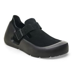 Reykjavik Nubuck Leather Black | BIRKENSTOCK Fall Wedges, White Birkenstocks, Black Birkenstock, Two Strap Sandals, Professional Shoes, Clog Boots, Shoes Teen, Suede Fashion, Black Leather Loafers