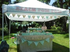 a tent set up for an outdoor party