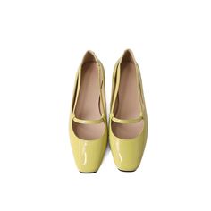 Color: Yellow, Size: 34 Zapatos Mary Jane, Mary Jane Shoes Flat, Square Head, Clothing Catalog, Yellow Shoes, Jane Shoes, Black And Pink, Mary Jane Shoes, Packing List