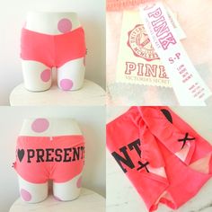 Rare, Brand New W/Tags V.S. Pink Vintage Boyshort Panty, "I Presents" In Bright Neon Pink-Orange With Black Letter Details...Price Is Firm!! Material: 94% Cotton, 6% Spandex Size: Small (Fits More Like A Medium In My Opinion) Low Rise Boyshort Part Of A Sold Out 2011 Collection - Collector's Item A True Collectors Item! Sexy Ruching On Sides With Delicate Black Bows! No Refunds Please No Trades Smoke Free/Pet Free Home Ships Next Day Except Weekends **************Price Is Firm!************* [Lim Pink Stretch Brief Shorts, Pink Stretch Shorts For Sleepover, Stretch Pink Shorts For Sleepover, Pink Short Bottoms For Sleepover, Trendy Pink Short Sleepwear, Trendy Short Pink Sleepwear, Pink Stretch Bottoms For Loungewear, Pink Stretch Short Sleepwear, Pink Stretch Pants For Sleepover