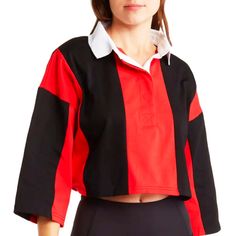 Brand New Item, New With Tags ! Size:: Women's Size Xsmall Color:: Red//Black 100% Cotton Chest:: 44" Inches Length:: 16" Inches Bold Stripes Bring Rugby Allure To This Sporty Top Crafted From Comfortable And Breathable Cotton. Boxy Cropped Rugby Shirt From Psk Collective Offers A Fabulously Fashionable Twist On A Classic Style. An Updated Version That Is Sure To Become Your New Must-Have. -- Moisture-Wicking Technology -- Pullover Styling -- Spread Collar -- Jersey Elbow Sleeves -- Vertical Str Rugby Jerseys, Equal Pay, Rugby Fashion, Blue Floral Top, Bold Stripes, Crop Top Shirts, Mom Tees, Rugby Shirt, Crop Shirt