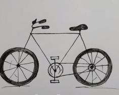 a drawing of a bicycle with wheels on it