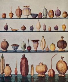 an image of many different vases on shelves