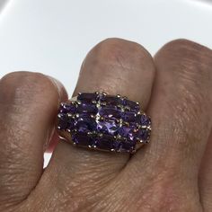 Vintage Handmade Genuine purple Amethyst Filigree setting 925 Sterling Silver gothic Ring https://www.etsy.com/listing/488195246/vintage-handmade-genuine-purple-amethyst?utm_source=crowdfire&utm_medium=api&utm_campaign=api Unique Multi-stone Purple Amethyst Ring, Handmade Purple Amethyst Ring For Anniversary, Unique Purple Multi-stone Amethyst Ring, Unique Purple Collectible Jewelry, Collectible Amethyst Gemstone Rings, Fine Amethyst Ring For Collectors, Purple Amethyst Ring Stamped 925, Purple Amethyst Hallmarked Rings, Purple Amethyst Ring Fine Jewelry