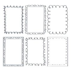 four square frames with scalloped edges