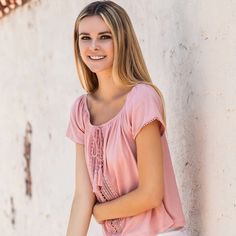 Add An Extra Touch With This So Fun And Cozy Blouse Featured In A Bohemian Design With Tassel Details. Wear On Or Off The Shoulders. Please Note This Pink Is More Like A Dusty Rose-Pink As Shown In The Photo On The Mirror. New With Tags Comes From Smoke Free Home Comes In Sizes -Xs-Xxl Comes In Additional Color-Cream In My Shop Casual Viscose Blouse, Pink Bohemian Tops With Tassels, Bohemian Pink Tops With Tassels, Chic Cotton Tops With Tassels, Casual Short Sleeve Peasant Top For Beach, Casual Pink Tassel Top, Casual Pink Tops With Tassels, Short Sleeve Beach Top With Tassels, Casual Beach Tops With Tassels