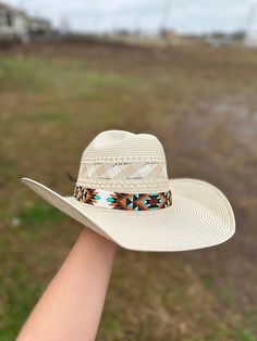 This beaded hat band will bring to your western look. Featuring bright, intricate beading, this hat band will bring a pop of color and texture to your wardrobe. Make a statement with this unique accessory. -The leather adds a extra 11 inches. The leather ties make the hat band adjustable to your hat. -The length of the entire band is 33 inches. (Hat is not included) I do the Beaded work and my boyfriend does the leather work of the hat bands.  ( These hat bands take 3-4 weeks depending on the orders that might be in front of you) ( Disclaimer: All items are uniquely crafted and created by GenZCreations. Our Items are NOT AUTHENTIC American Indian or Alaska Native American nor do they represent any Indian Tribe) Tooled Leather Hat Band, Beaded Hats Native American, Beaded Hat Band Patterns, Cow Boy Hats, Western Hats For Women, Womens Western Hats, Cowgirl Hats Western, Beaded Hats, Cowboy Hat Bands