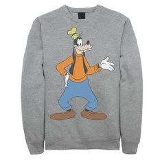 Instantly upgrade your casual look with this men's Disney Goofy sweatshirt. Â©Disney Instantly upgrade your casual look with this men's Disney Goofy sweatshirt. Â©Disney Crewneck Long sleevesFABRIC & CARE Cotton, polyester Machine wash Imported Color: Med Grey. Gender: male. Age Group: adult. Pattern: Graphic. Material: Cotton Blend. Disney Crewneck, Graphic Material, Michigan Wolverines, Pattern Graphic, This Man, Casual Looks, Michigan, Age Group, Crew Neck Sweatshirt