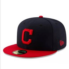 the cleveland indians'new era 59fifty fitted - back cap is available in navy and red